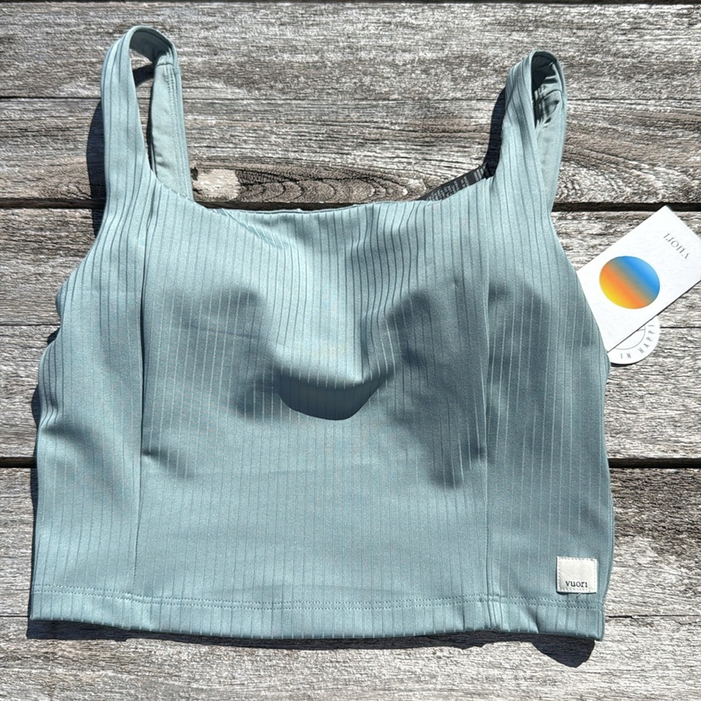 Vuori Inversion Ribbed Tank Top in MIST (Small)